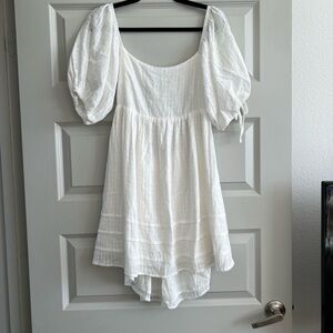 Elegant White Puff Sleeve Women's Blouse